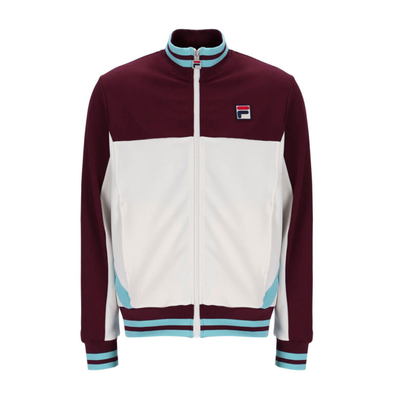 Fila Tie Breaker Funnel Neck Jacket - Fig / Gardenia / Milky Blue