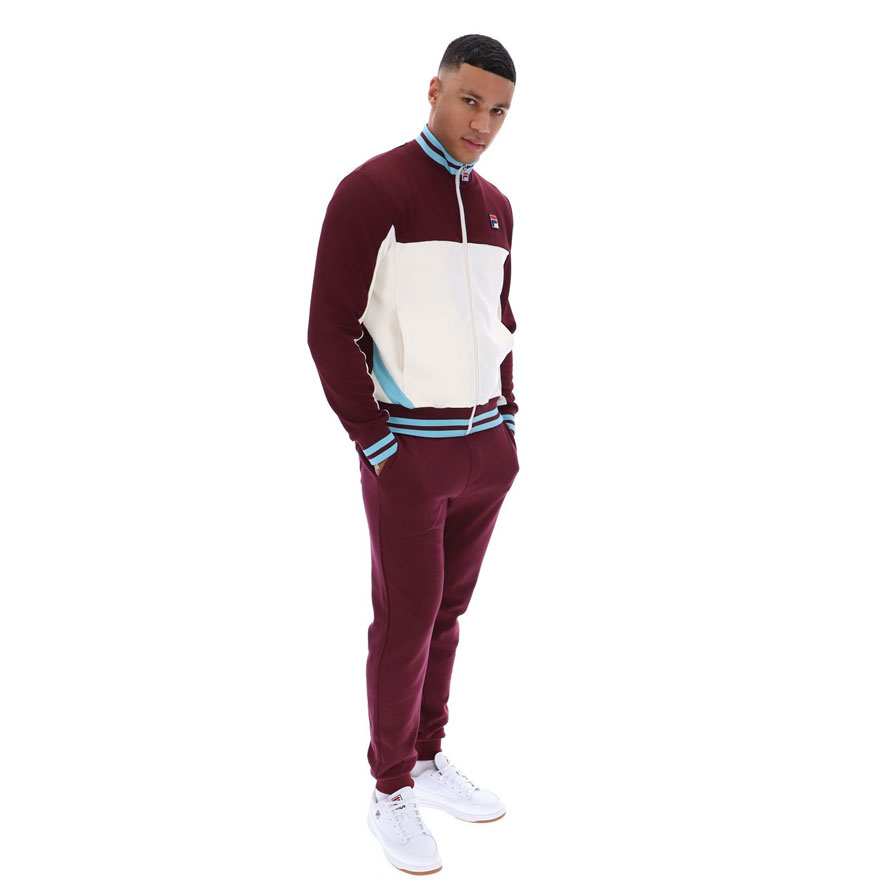 Fila Tie Breaker Funnel Neck Jacket - Fig / Gardenia / Milky Blue
