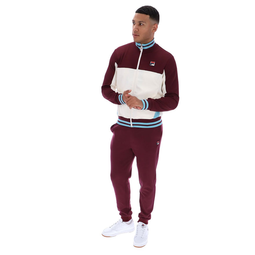 Fila Tie Breaker Funnel Neck Jacket - Fig / Gardenia / Milky Blue