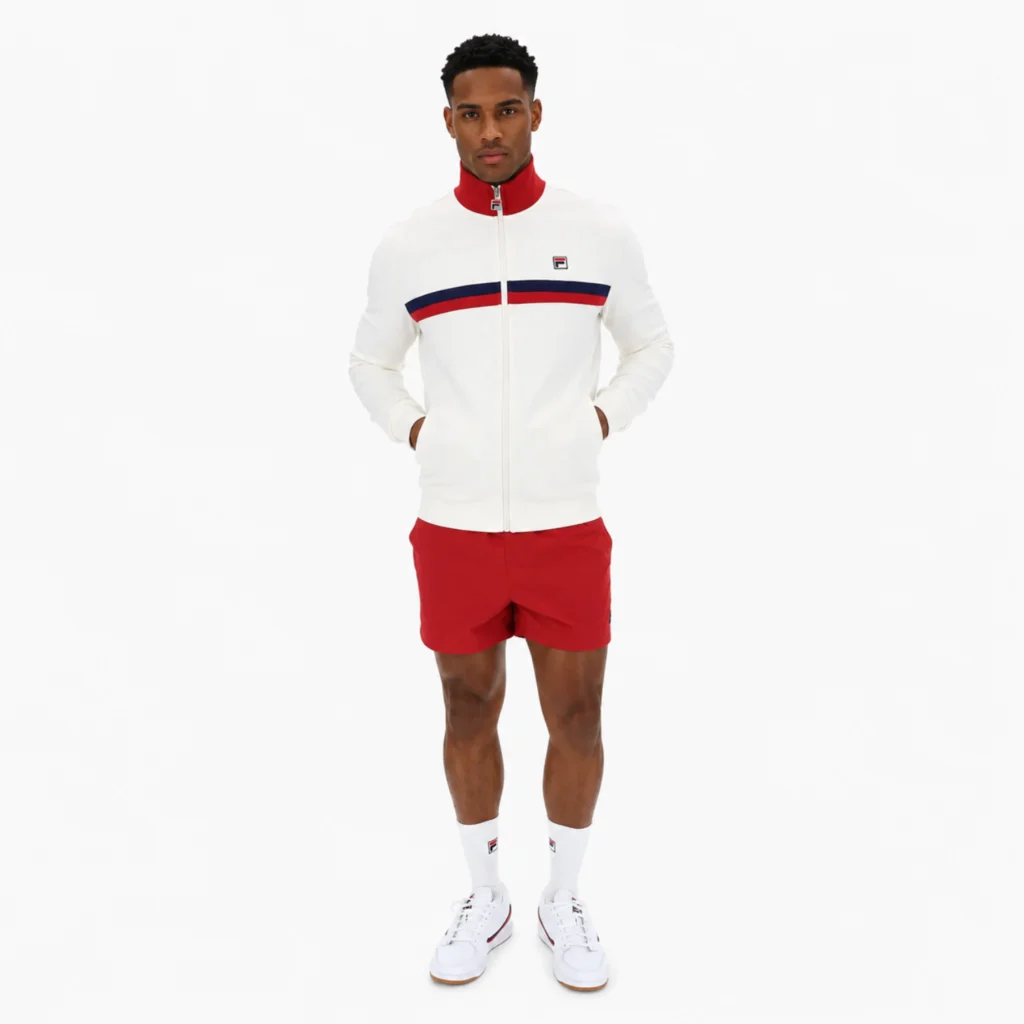 Fila Track Jacket with Terry Stripes - White