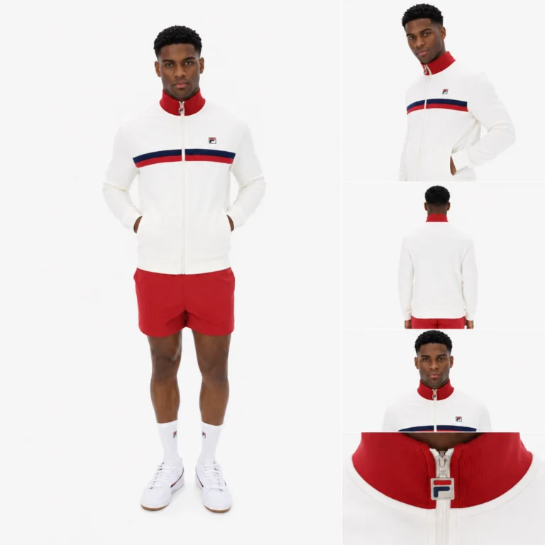 Fila Track Jacket with Terry Stripes - White