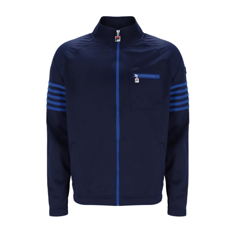 Fila Vann 5 Stripe Regular Fit Full Zip Long Sleeve Track Top - Fila navy/Bright Blue