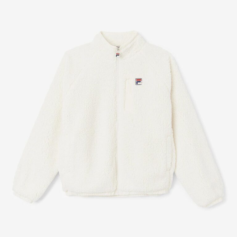 Fila Yuri Raglan Sherpa Regular Fit Full Zip Jacket - Whisper White