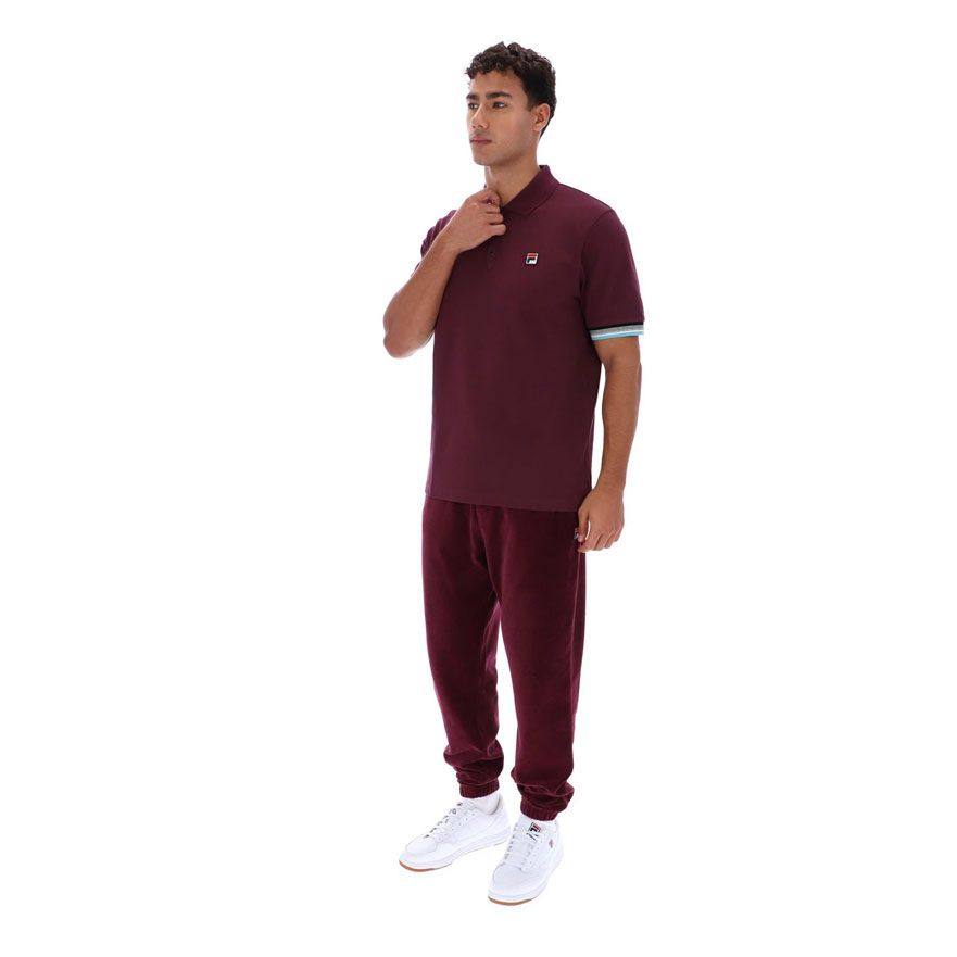 Fila Zev Cuff Detail Polo - Fig / Milky Blue / Gardenia / Black