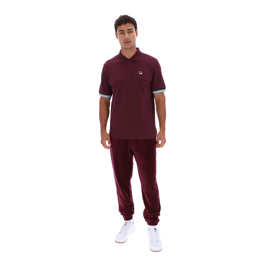 Fila Zev Cuff Detail Polo - Fig / Milky Blue / Gardenia / Black