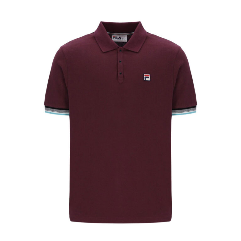 Fila Zev Cuff Detail Polo - Fig / Milky Blue / Gardenia / Black