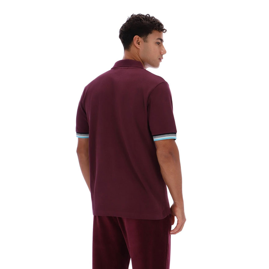 Fila Zev Cuff Detail Polo - Fig / Milky Blue / Gardenia / Black