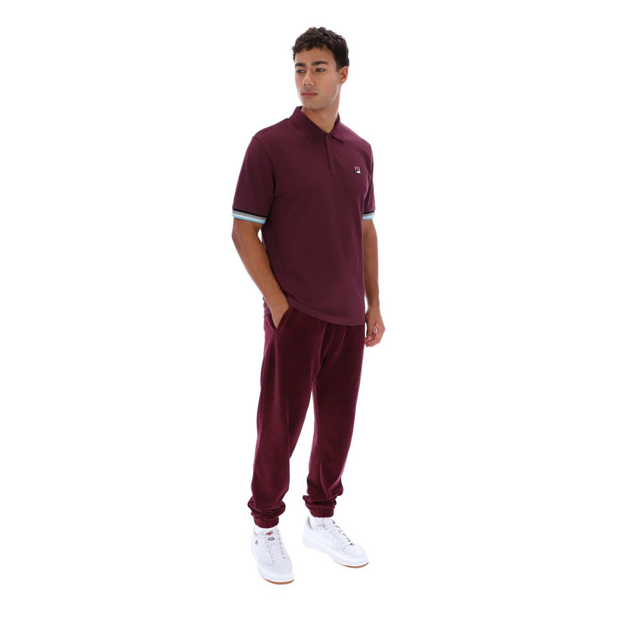 Fila Zev Cuff Detail Polo - Fig / Milky Blue / Gardenia / Black