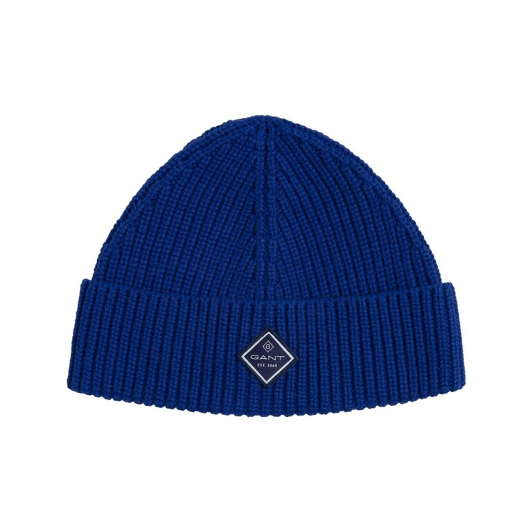 Gant Cotton Rib Knit Beanie - College Blue