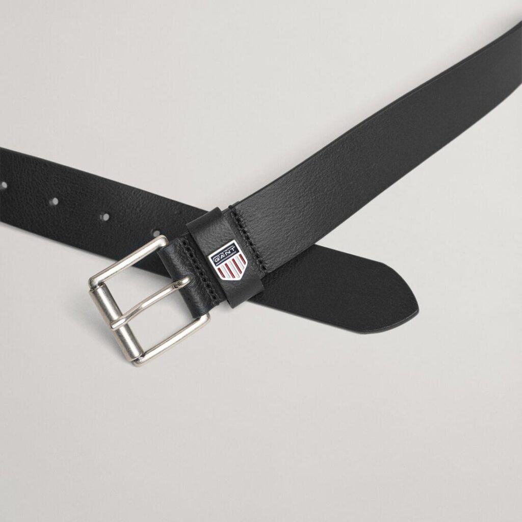 Gant Retro Shield Leather Belt - Black