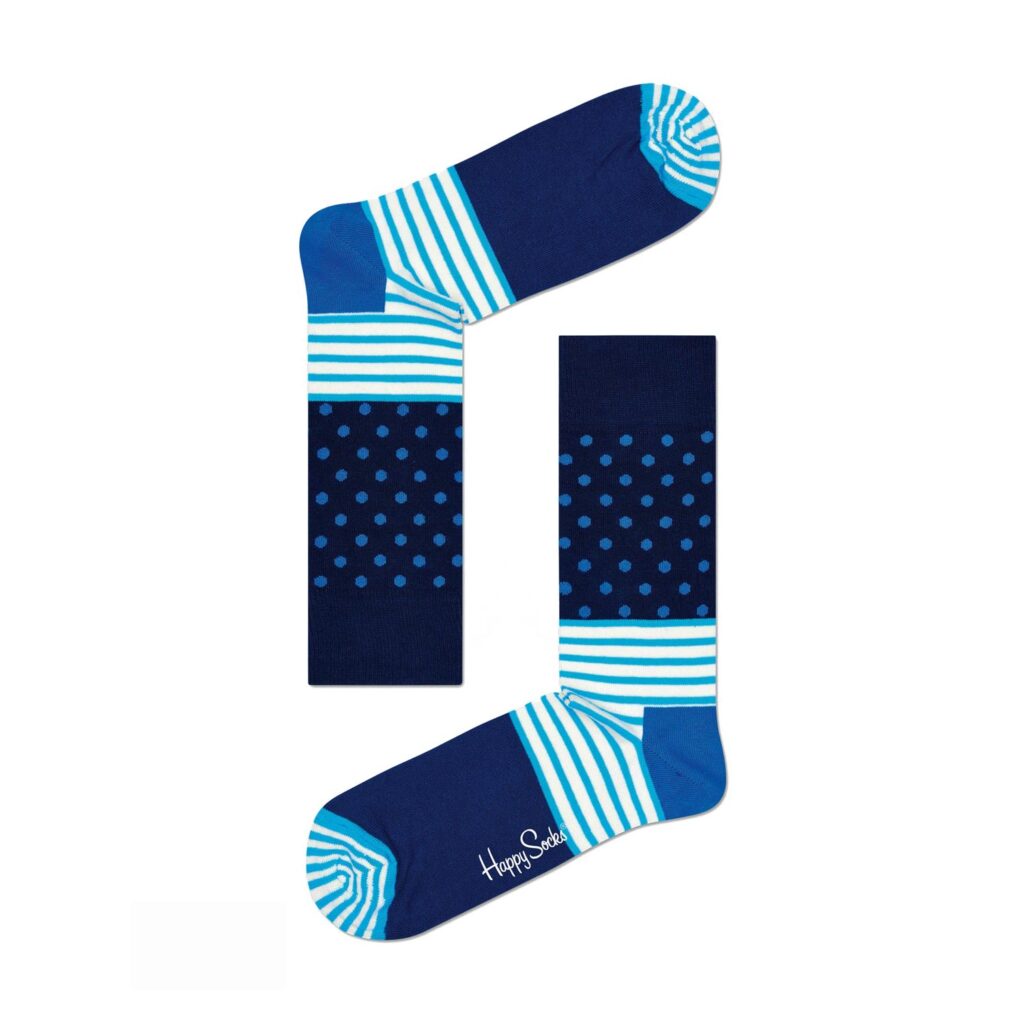 Happy Sock Dot Stripe Sock - Blue