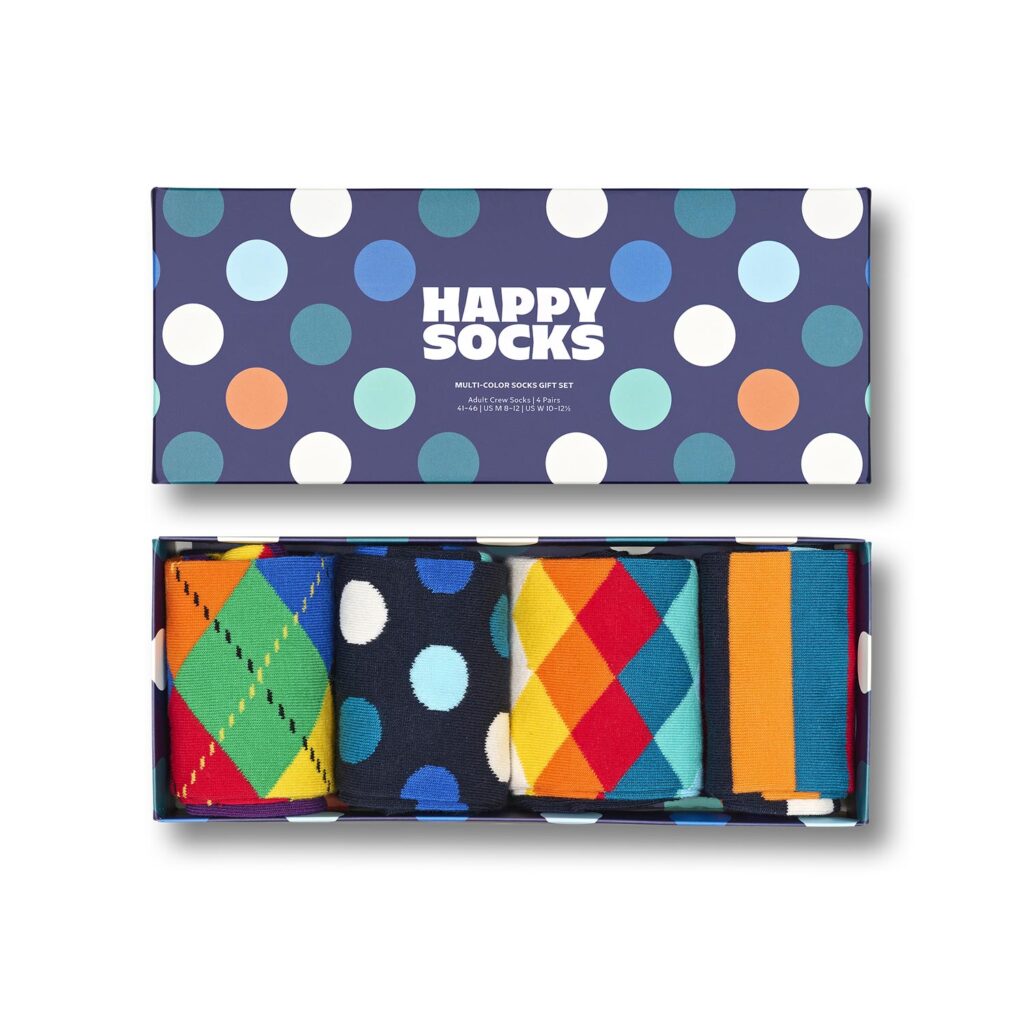 Happy Sock Pattern 4 Pack Sock - Multi