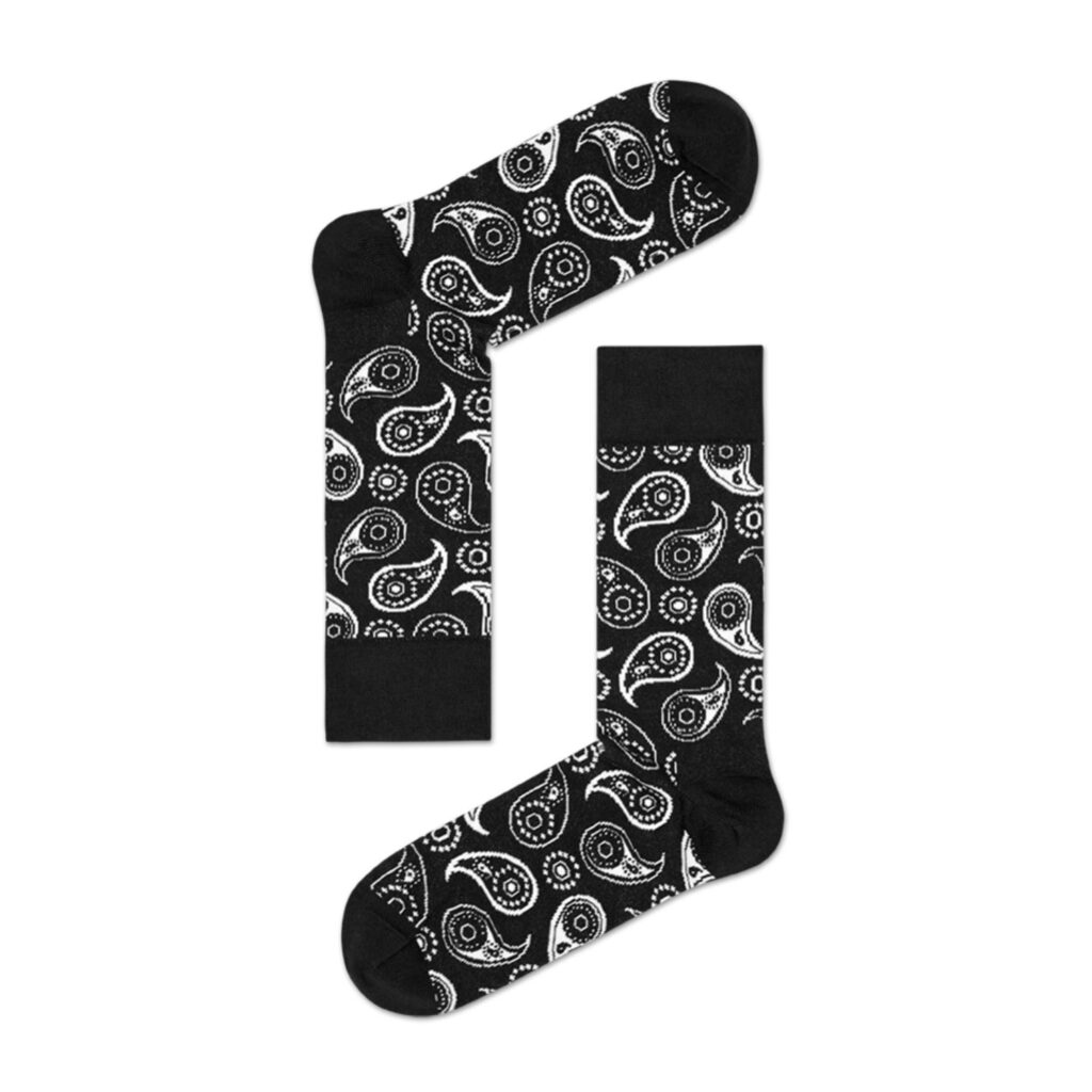 Happy Socks All Over Paisley - Black/White