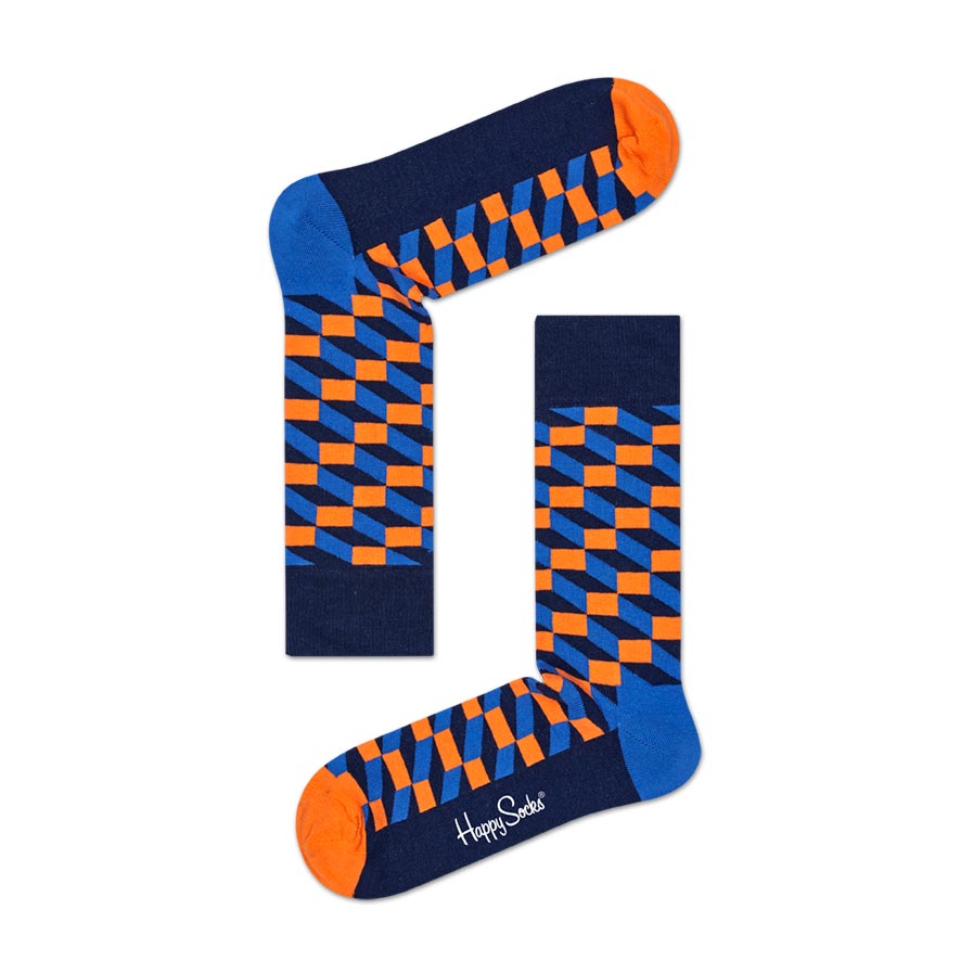 Happy Socks All Over Print Block - Blue/ Orange