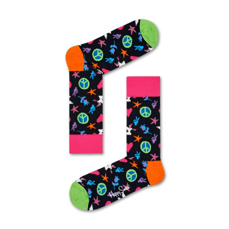 Happy Socks All Over Print Peace - Black/Multi
