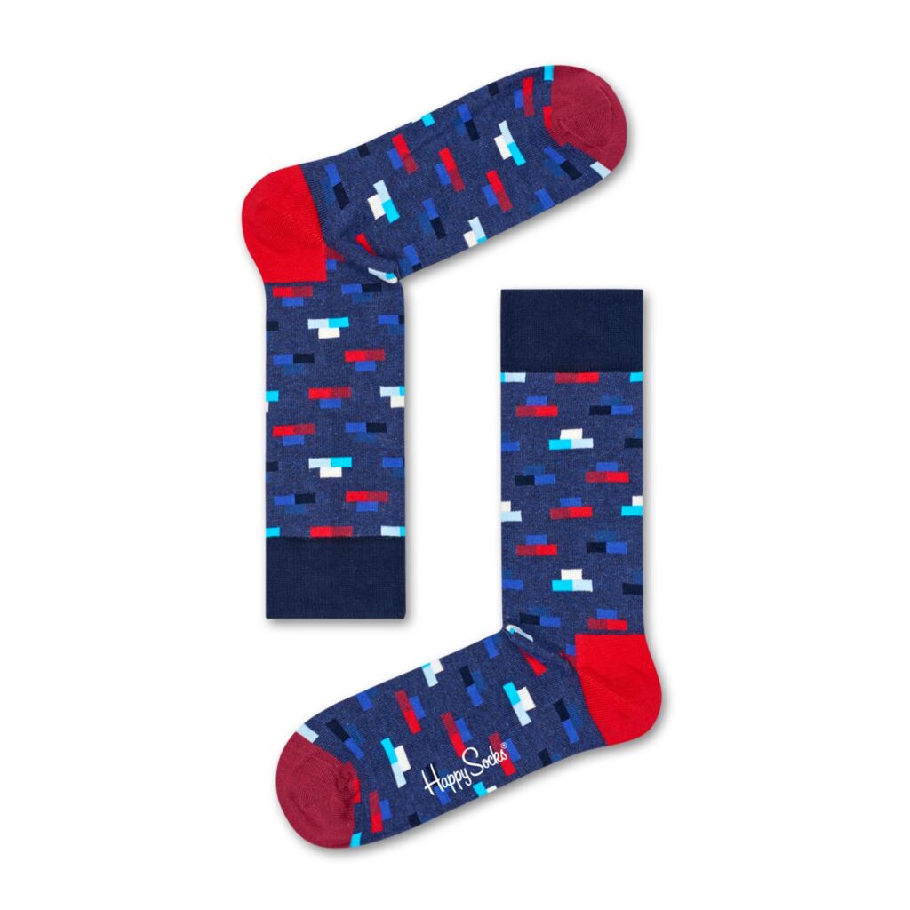 Happy Socks Standard All Over Print Block - Grey/Red