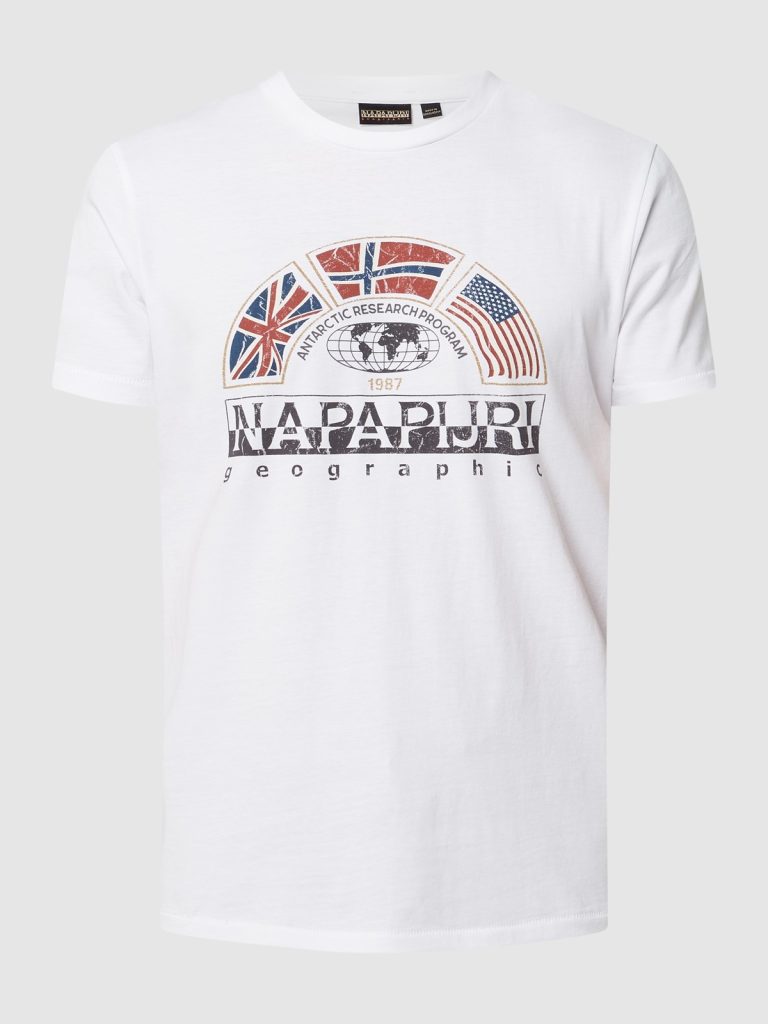 Napapijri Sturin Regular Fit Short Sleeve T-Shirt - Bright White