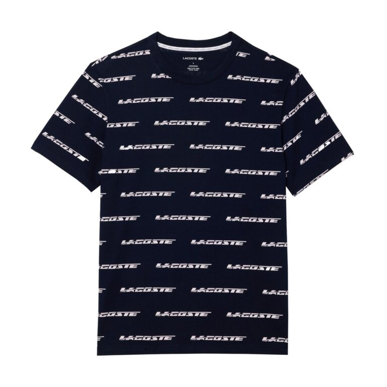 Lacoste All Over Graphic Regular Fit Short Sleeve T-Shirt - Blue Marine