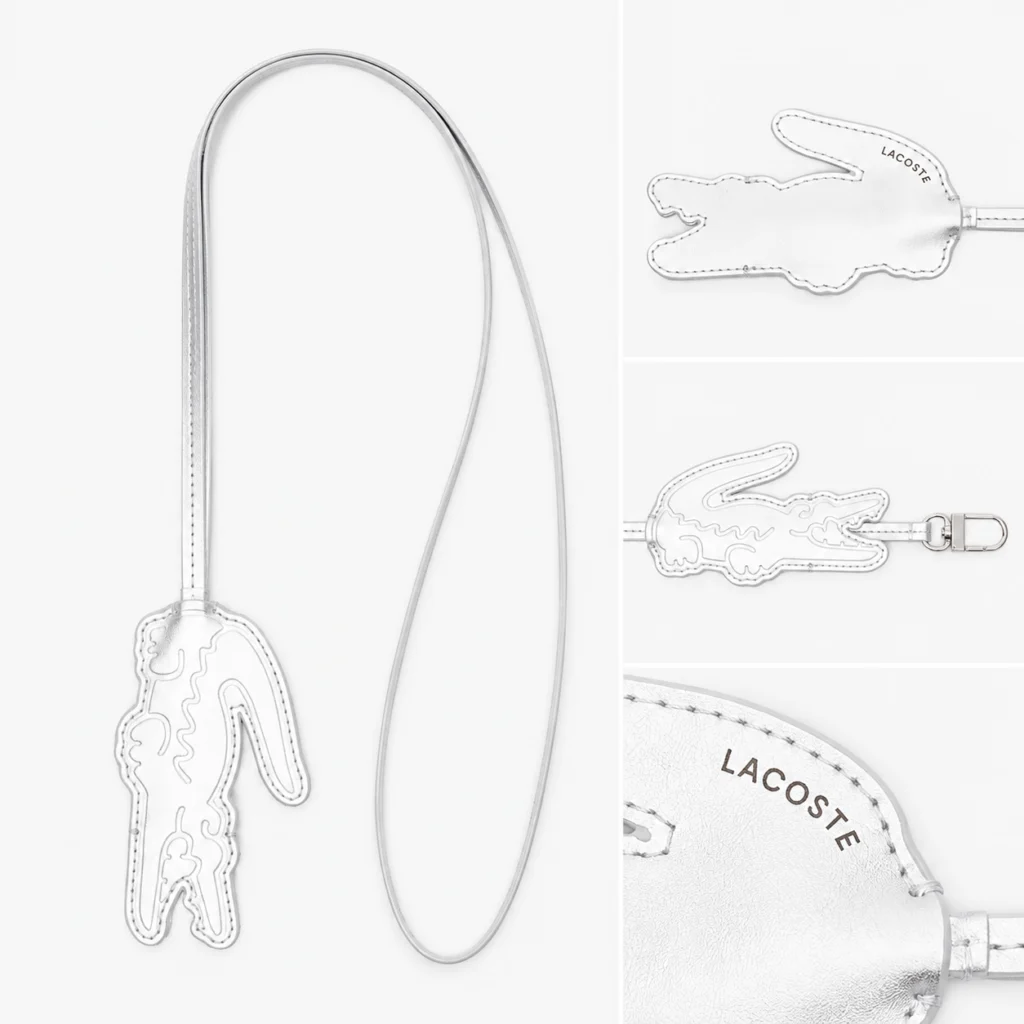 Lacoste Bag/Key Chain In Silver