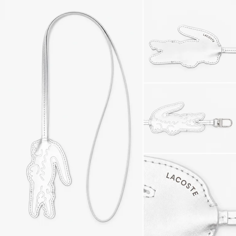 Lacoste Bag/Key Chain In Silver
