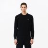 Lacoste Carded Regular Fit Long Sleeve Crew Neck - Black