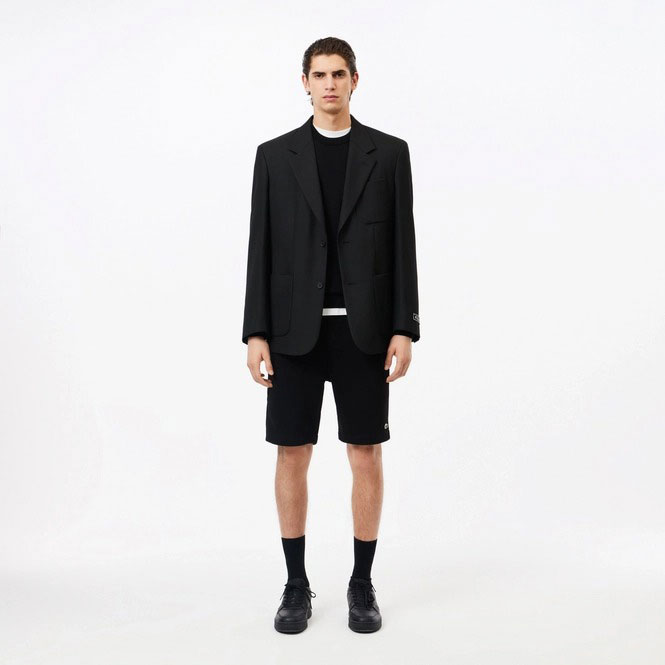 Lacoste Carded Regular Fit Long Sleeve Crew Neck - Black