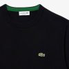 Lacoste Carded Regular Fit Long Sleeve Crew Neck - Black
