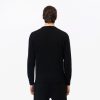 Lacoste Carded Regular Fit Long Sleeve Crew Neck - Black