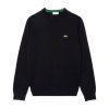 Lacoste Carded Regular Fit Long Sleeve Crew Neck - Black