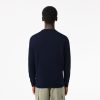 Lacoste Carded Regular Fit Long Sleeve Crew Neck - Blue Marine