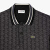 Lacoste Classic Fit Monogram Jacquard Polo Shirt - Black / Dark Grey 4PC