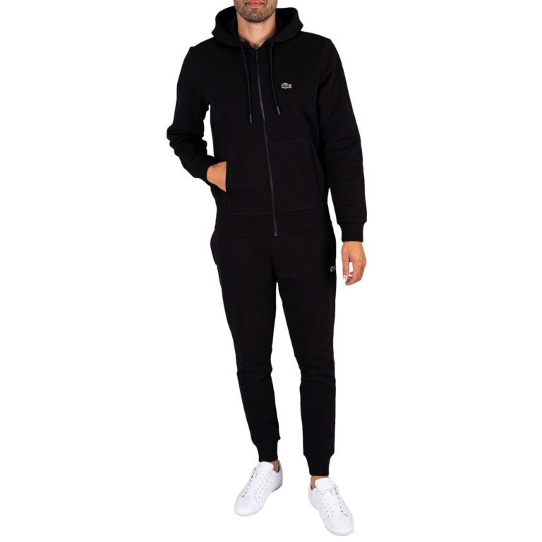 Lacoste Classic Regular Fit Long Sleeve Full Tracksuit - Black Noir