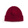 Lacoste Classic Ribbed Wool Beanie - Borde Red