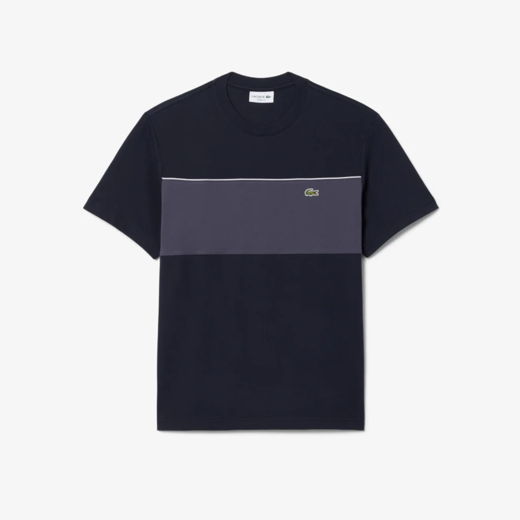 Lacoste Colour Block Cotton T-Shirt - Noir / Gris Fonce . 4CI