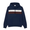 Lacoste Colour-Block Fleece Hoodie - Navy Blue / White / Brown - 6WZ