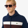 Lacoste Colour-Block Fleece Hoodie - Navy Blue / White / Brown - 6WZ