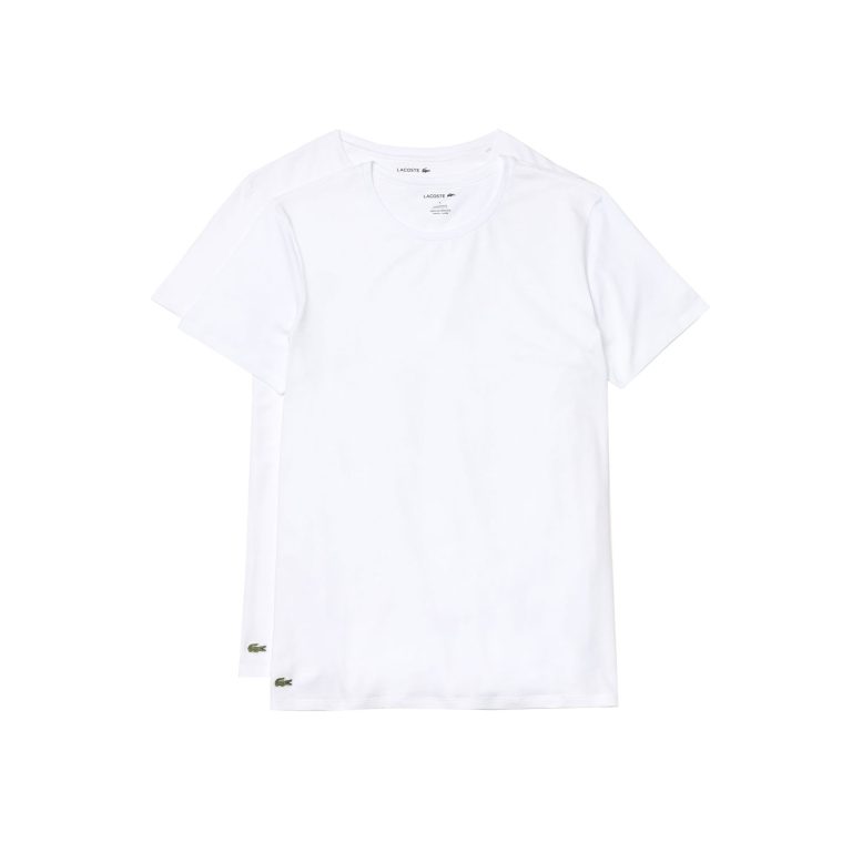 Lacoste Colours 2 Pack Slim Fit Short Sleeve T-Shirt - Blanc White