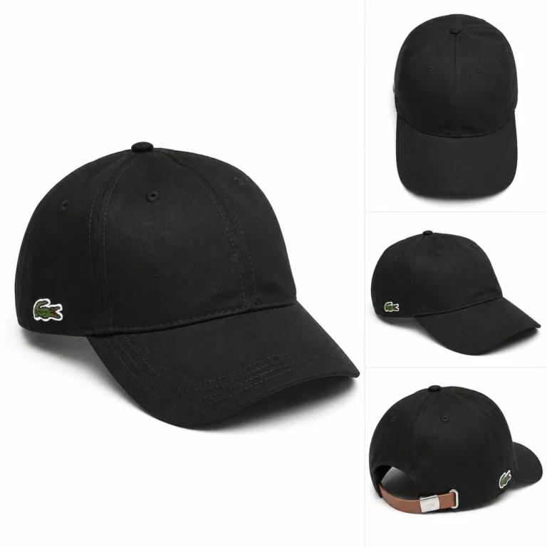 Lacoste Contrast Strap Cotton Cap - Black