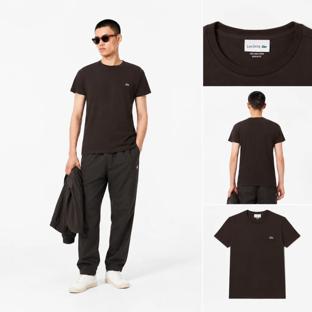 Lacoste Cotton Pima T-Shirt - Brown SKB