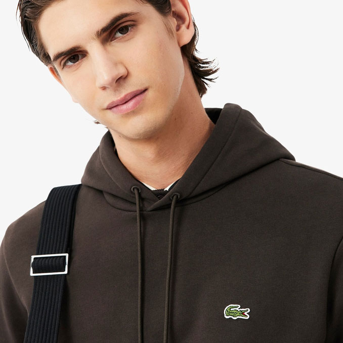 Lacoste Fleece Hoodie - Brown SKB
