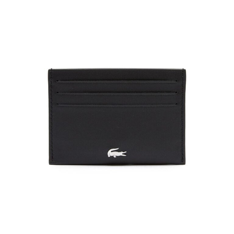 Lacoste Leather Credit Card Holder - Black