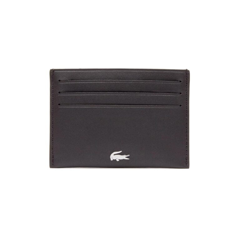 Lacoste Leather Credit Card Holder - Brown
