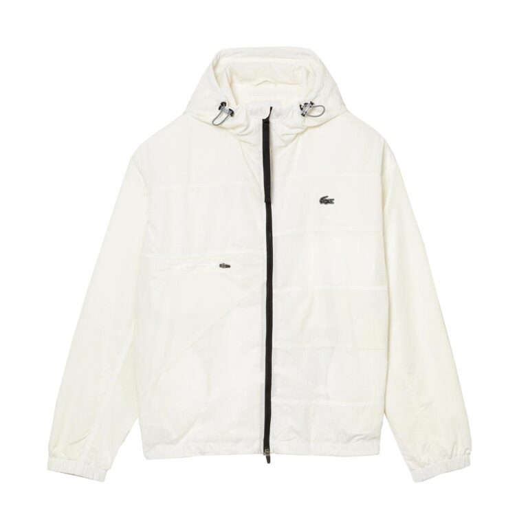 Lacoste Light Weight Graphic Regular Fit Long Sleeve Jacket - Blanc White