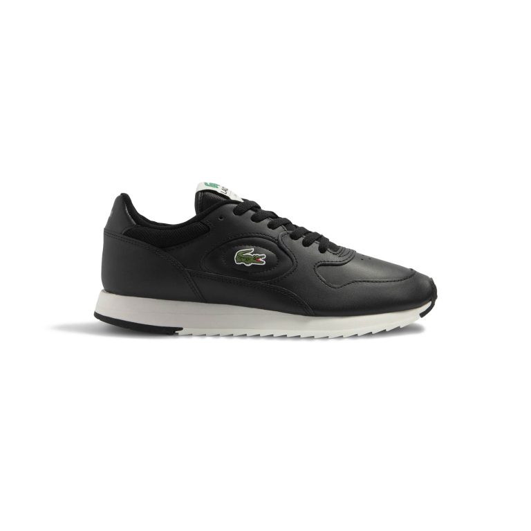 Lacoste Linetrack Leather Trainer - Jet Black