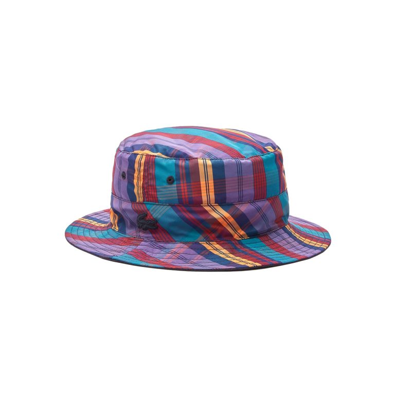 Lacoste Live Check Drawstring Bucket Hat - Multi
