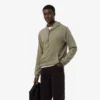 Lacoste Logo Stripe Zipped Hoodie - Khaki Green . BMY