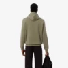 Lacoste Logo Stripe Zipped Hoodie - Khaki Green . BMY