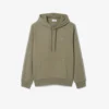 Lacoste Logo Stripe Zipped Hoodie - Khaki Green . BMY