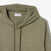Lacoste Logo Stripe Zipped Hoodie - Khaki Green . BMY