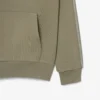 Lacoste Logo Stripe Zipped Hoodie - Khaki Green . BMY